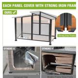 Retails for $240! GUTINNEEN Heated Dog House Outdoor Large Dog Kennel with All-Around Heavy-Duty Iron Frame,Weatherproof Dog Cage with Insulated Liner for Small & Medium & Large Dogs in Winter