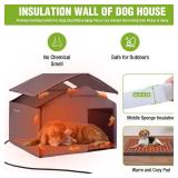 Retails for $240! GUTINNEEN Heated Dog House Outdoor Large Dog Kennel with All-Around Heavy-Duty Iron Frame,Weatherproof Dog Cage with Insulated Liner for Small & Medium & Large Dogs in Winter