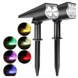 NEW 4 PACK Solar Spotlights Outdoor Waterproof RGB  7LED