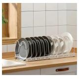 Adjustable Metal Dish Pan Rack Lid Holder Pot Lid Rack Dish Rack for Kitchen