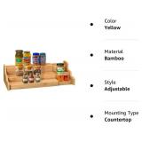 NEW Three-Layer Bamboo Retractable Storage Rack Organizer for Cans or Spices