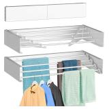NEW Laundry Drying Rack, Wall Mounted, Collapsible Clothes Drying Rack 31.5in Flush