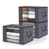 NEW 3 PACK Double Zippered Large Storage Bags for Bedding, Clothes, Clear Window & Handles