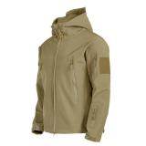 Large Tan Womens Outdoor Tactical Jacket  Waterproof Fleece Jacket Hoody Softshell - Retail: $80