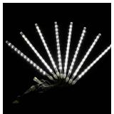 NEW Meteor Shower Led Lights 8 Tubes Waterproof. Total 10 ft BRIGHT WHITE