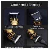 Men Hair Clippers Trimmer Shaver Clipper Cutting Beard Cordless Barber T-Blade BLACK