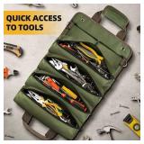 Hardware Tool Roll Bag Electrician Car Hanging Storage Tool Box Bag - BLACK