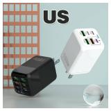 NEW WHITE Phone Charger 150W Charging Block 4USB+2PD Fast Charging 5v2.4A