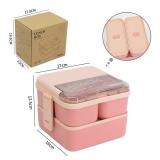 NEW 1800ml Bento Lunch Box Microwaveable and Dishwasher Safe PINK