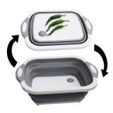 NEW Small Collapsible Cutting Board Multi-function Dish Tub Basket 8.5 QT GREEN