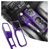 240327-RT-TCZ for Jeep JL Gear Shift Cover Purple, 4WD Shift Knob Trim Panel