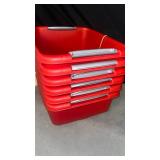 New Set of 6 Red Storage Baskets with Handles