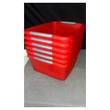 New, Large Red Storage Basket Set - 6 Pack