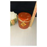 Large Candle 6x6 Fall Harvest Corn Design Pillar Candle with bowl!! See images for sizes
