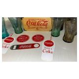 Coca-Cola Collectible Set with Glasses and Wooden Crate