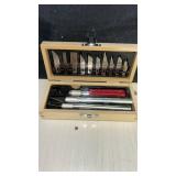 Hobby Knife Set with Wooden Case