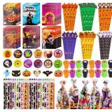 168 PCS Halloween Party Favors for Kids 24 Pack Halloween Stationery Set for Boys Girls Party Supplies School Classroom Prizes, Bluk Halloween Toys for Trick or Treat Gifts Goodie Bag Fillers