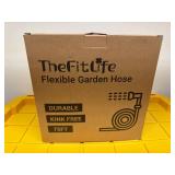 TheFitLife Garden Hose 75 FT - 75FT Water Hose with Nozzle and Metal Fittings, High Pressure 75 Feet x 1/2" Outdoor Hose for Reel Cart, Sprinkler, Easy Storage, Leak Proof (75FT)