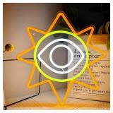Mr.Sun Neon Sign LED Gaming Light for Sprunki Fans Creepy Cute Gaming Decor USB Sun Shape Light Signs for Party Bedroom Game Room Wall Sign