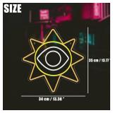 Mr.Sun Neon Sign LED Gaming Light for Sprunki Fans Creepy Cute Gaming Decor USB Sun Shape Light Signs for Party Bedroom Game Room Wall Sign