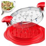 Chicken Shredder Large Chicken Breast Shredder Tool Twist with Brush&Fork, Visible Meat Shredder Machine, Anti-Slip Strip, Ergonomic Handle, BPA Free, Suitable for Pork Beef Chicken(Red)