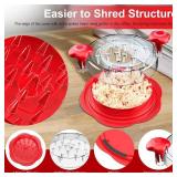 Chicken Shredder Large Chicken Breast Shredder Tool Twist with Brush&Fork, Visible Meat Shredder Machine, Anti-Slip Strip, Ergonomic Handle, BPA Free, Suitable for Pork Beef Chicken(Red)