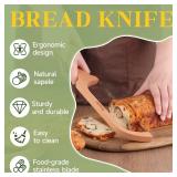 Bread Slicer for Homemade Bread, Serrated Bread Knife for with Bow Design, Ergonomic Design, Sourdough for Homemade Wooden, Steel Premium Stainless Steel Serrated Bread Cutter