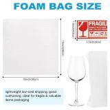 100 pcs Moving supplies, 60 Cushioning Foam Pouches 15x15", with 40 Fragile Stickers, Moving Packing Supplies for Protect Dishes Cup Glasses Packaging,Storage