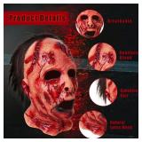 HugOutdoor Scary Halloween Zombie Mask for Adults Realistic Horror Bloody Full Head Latex Masks Creepy Cosplay Costume Props