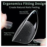 Long Stiletto Nail Tips, 216pcs Acrylic Fake Nails Gel Nail Tips Soft, Full Cover Pre-Shaped Matte Clear Press on Nails for Extension, Diy at Home Manicure 12 Sizes