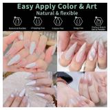 Long Stiletto Nail Tips, 216pcs Acrylic Fake Nails Gel Nail Tips Soft, Full Cover Pre-Shaped Matte Clear Press on Nails for Extension, Diy at Home Manicure 12 Sizes