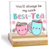 Work Bestie Gifts For Women Coworker Friends Christmas Gifts For Coworkers Work Besties Birthday Retirement Farewell Funny Stocking Stuffers Office Desk Anniversary Acrylic Plaque