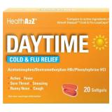 HealthA2Z  Daytime | Cold & Flu Medicine | Powerful Multi-Symptom Daytime (20 Softgels) BB 2/2026