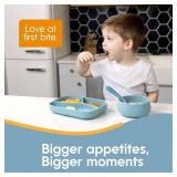 NumNum Toddler Utensils Set, 4th Stage Kids Silverware for 2+ Years, Pre-Spoon, Fork, GOOtensils with Stainless Steel Heads, BPA-Free Silicone Toddler Feeding Essentials, 2-Pack Green