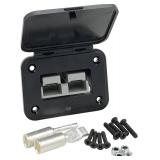 120A Plug Mounting Panel with Cover for Anderson SB120 Connectors Flush Mount Recessed Plate (Gray-1pc)