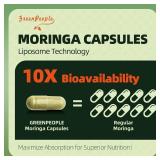 GREENPEOPLE Liposomal Moringa Capsules 1500mg - 98% High Absorption Pure Moringa Powder Supplement 2.0 - Natural Superfood for Immune/Gut/Energy/Skin Non - GMO/GMP 180pcs Vegan