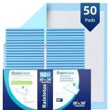 50 Count Super Absorbent Underpads,Rainlotus 30"x36" Leakproof & Quick-Dry Mats Ideal for Puppy Training, Extra Large Furniture & Surface Protection Pee Pad for All Ages & Pets