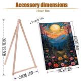 Craft Time Moon Paint by Numbers Kit for Adults Beginner with Wooden Frame Easy Acrylic on Canvas 12x16 inch with Paints and Brushes, Paint by Numbers Mountain Scenery for Gift Home Wall Decor