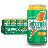 Gatorade Thirst Quencher Sports Drink Cans, Orange, Electrolytes, 11.6 fl oz Cans (18 Pack) - BB 8/3/2026