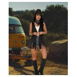 GERVAISE Womens Western Cowgirl Costume 70s Hippie Tassels Fringe Vest outfit Hat 5pcs