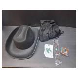 GERVAISE Womens Western Cowgirl Costume 70s Hippie Tassels Fringe Vest outfit Hat 5pcs