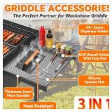 Silicone Grill Mat with Drip Pad, Premium Blackstone Griddle Accessories for Outdoor Grill Kitchen Counter, Heat-Resistant BBQ Accessories for Side Shelf (Gray)