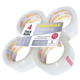 Clear Packing Tape 4 Rolls - Heavy Duty Packaging Tape 2.7mil Thick, 2.0 in. Wide x 60 Yards - Strong Adhesive, Silent, Reliable Package Tape for Home Office Shipping Moving Sealing
