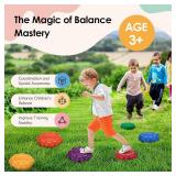 Stepping Stones for Kids - 6Pcs Non-Slip Balance Stepping Stones, Promote Toddler Gross Motor Skills & Coordination, Obstacle Course Toys for Indoor & Outdoor Play, Ideal Gifts for Toddlers