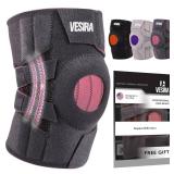 Knee brace for women and men, knee braces for pain relief compression sleeve. Patellar tendon support strap, joint support whit side stabilizer. Running Gear. (Grey)