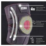 Knee brace for women and men, knee braces for pain relief compression sleeve. Patellar tendon support strap, joint support whit side stabilizer. Running Gear. (Grey)