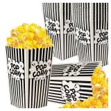 DECYOOL Mini Paper Popcorn Bags, Small Popcorn Bags Black and White Movie Night Popcorn Boxes for Kids Popcorn Buckets and Container for Home, Carnival Party, Decorations(100pack)