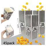 DECYOOL Mini Paper Popcorn Bags, Small Popcorn Bags Black and White Movie Night Popcorn Boxes for Kids Popcorn Buckets and Container for Home, Carnival Party, Decorations(100pack)