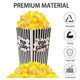 DECYOOL Mini Paper Popcorn Bags, Small Popcorn Bags Black and White Movie Night Popcorn Boxes for Kids Popcorn Buckets and Container for Home, Carnival Party, Decorations(100pack)