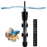 DOMICA 25W Adjustable Aquarium Heater, Submersible Water Heater for Small Fish Tank (3-8 gallons) with Free Thermometer Sticker